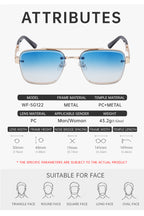 Trend-Forward Square Fashion Sunglasses with Double Bridge + Diamond-Cut Edge | WF-5G122