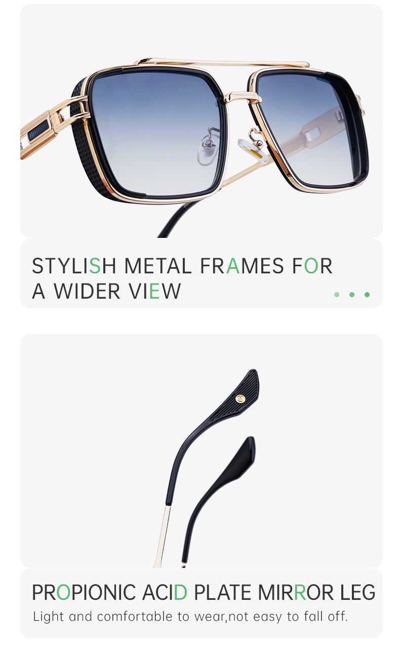Double Bridge Square Fashion Sunglasses | Made for travel and street-style outfits | WF-5G44