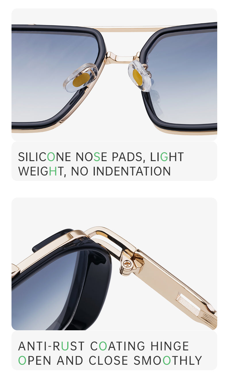 Double Bridge Square Fashion Sunglasses | Made for travel and street-style outfits | WF-5G44