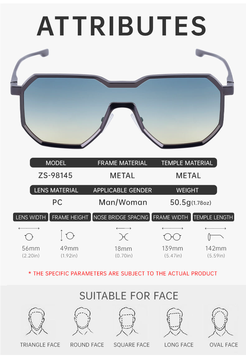 Blue Light Glasses in a trend-forward shield profile | Screen-Ready Lens | ZS-98145