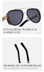 Polarized Sunglasses in a trend-forward aviator profile | Double Bridge | ZS-98243P
