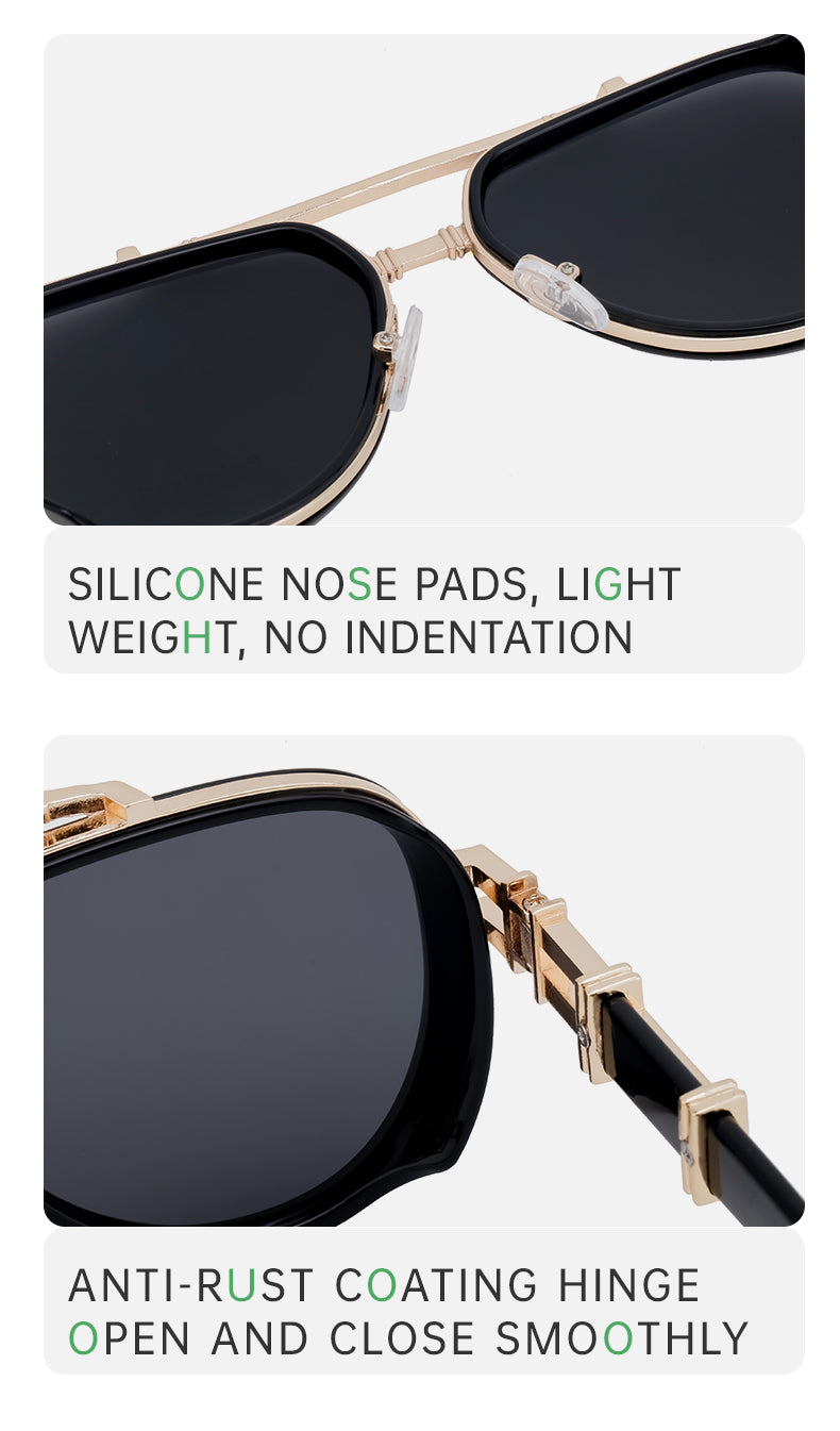 Polarized Sunglasses in a trend-forward aviator profile | Double Bridge | ZS-98243P