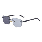 Geometric Photochromic Sunglasses for commuting and changing light | Wood-Grain Temple + Diamond-Cut Edge | ZX-3194