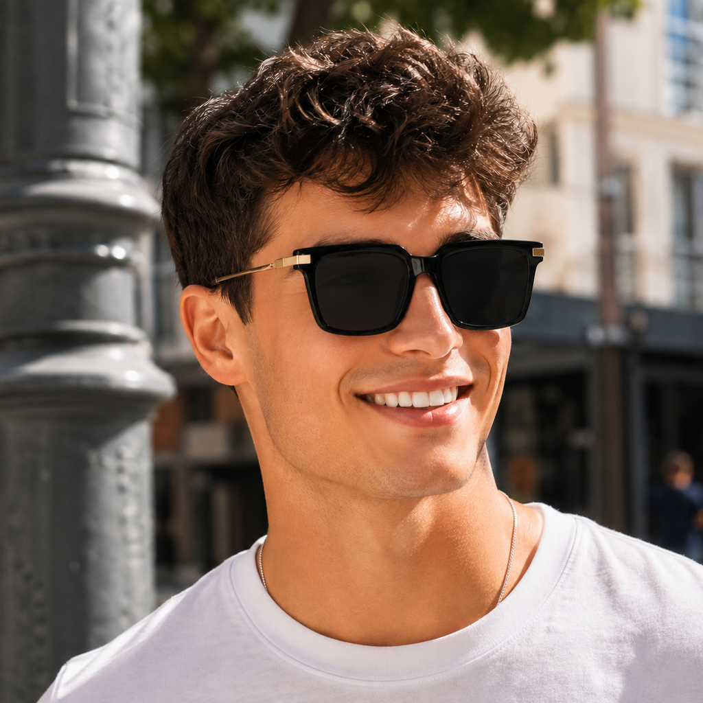 Square Frames, Photochromic Sunglasses | Spring Hinge for commuting and changing light | ZS-95018