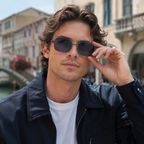 Oversized Square Gradient Sunglasses with Layered Temple Detail | Refined Statement Eyewear | DG-98720