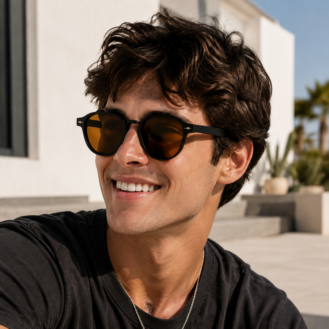 Rounded Geometric Double-Bridge Sunglasses | Metal-Bar Rivet-Detail Eyewear | 10818P