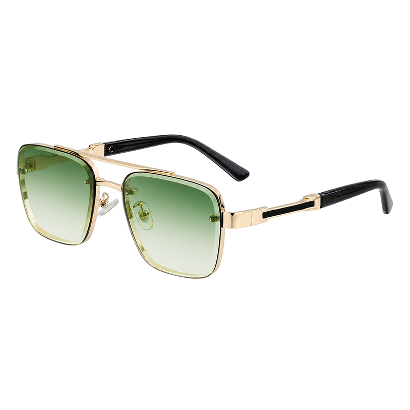 Trend-Forward Square Fashion Sunglasses with Double Bridge + Diamond-Cut Edge | WF-5G122