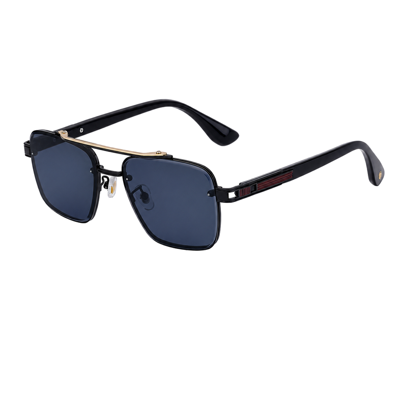 Square Fashion Sunglasses for travel and street-style outfits | Double Bridge + Diamond-Cut Edge | WF-5G77