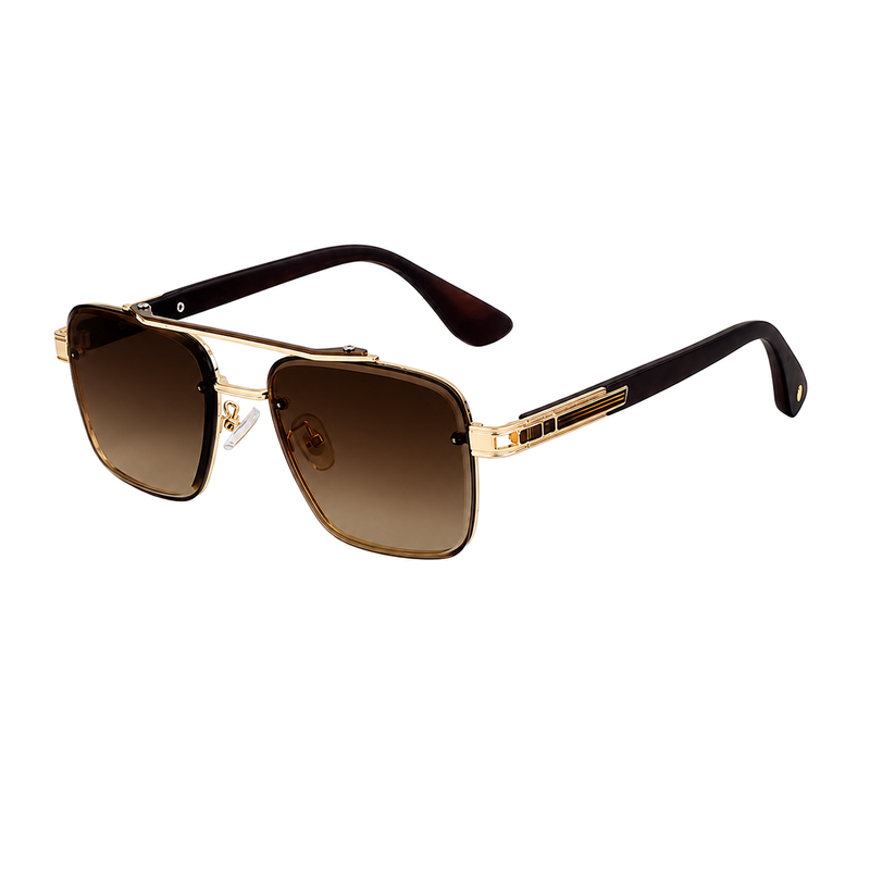 Square Fashion Sunglasses for travel and street-style outfits | Double Bridge + Diamond-Cut Edge | WF-5G77