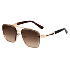 Trend-Forward Square Fashion Sunglasses with Double Bridge + Diamond-Cut Edge | WF-5G122