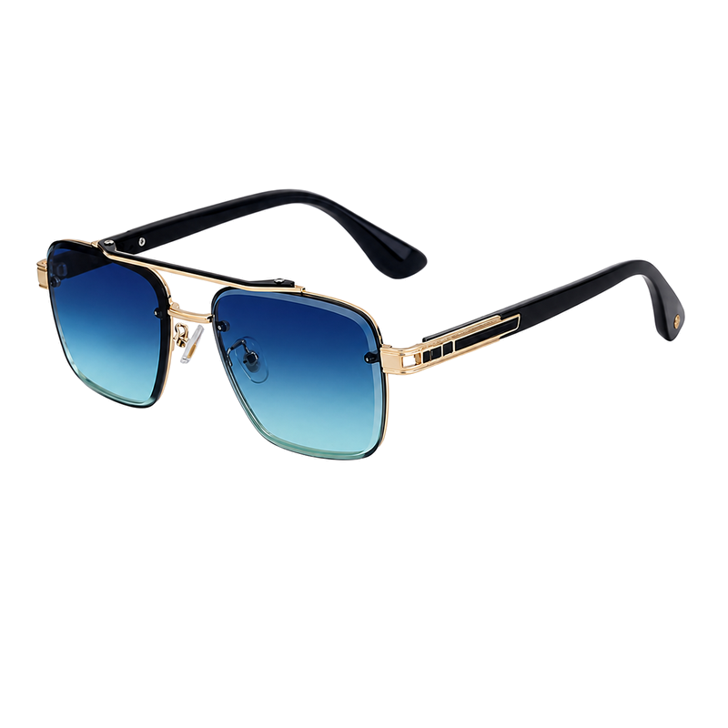 Square Fashion Sunglasses for travel and street-style outfits | Double Bridge + Diamond-Cut Edge | WF-5G77