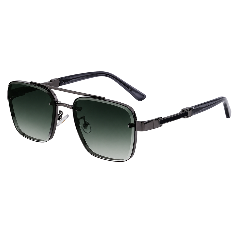 Trend-Forward Square Fashion Sunglasses with Double Bridge + Diamond-Cut Edge | WF-5G122