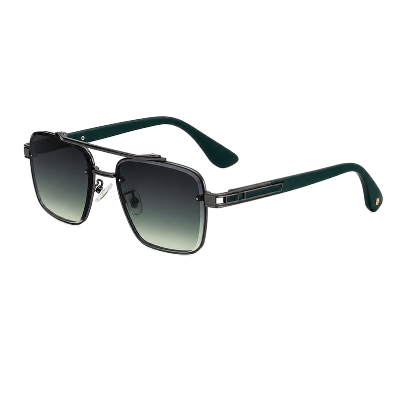 Square Fashion Sunglasses for travel and street-style outfits | Double Bridge + Diamond-Cut Edge | WF-5G77