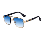 Square Fashion Sunglasses for travel and street-style outfits | Double Bridge + Diamond-Cut Edge | WF-5G77