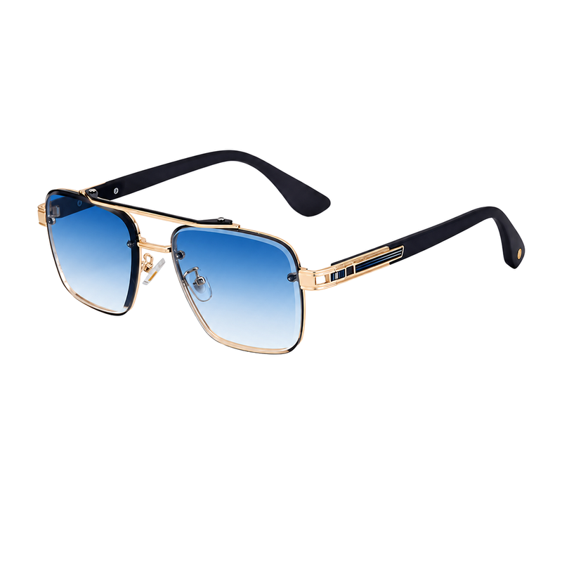 Square Fashion Sunglasses for travel and street-style outfits | Double Bridge + Diamond-Cut Edge | WF-5G77